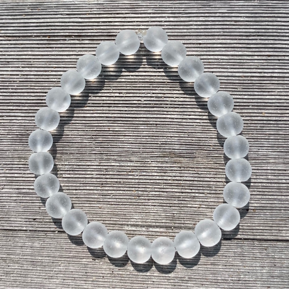 Sea Bead Bracelet Clear Stretch Bracelet Stackable